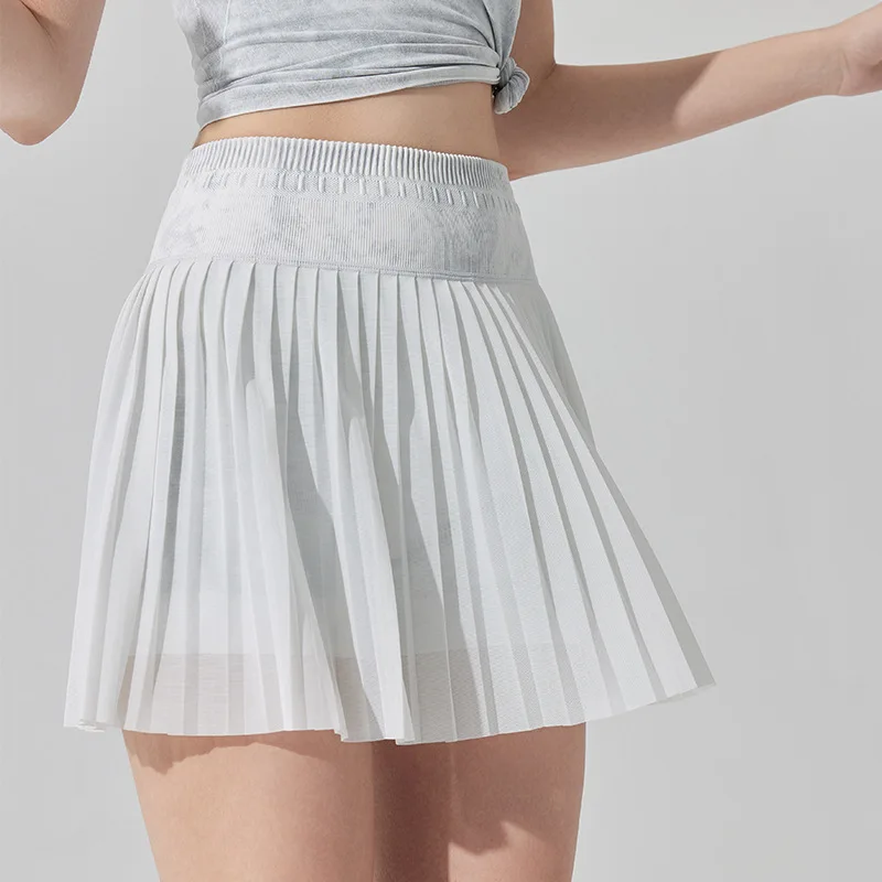 Nieuwe casual gewassen denim ademende zomer hardlopen buitensporten tennis golf plooirok