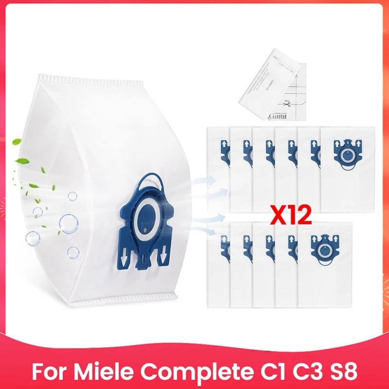 14PCS Dust Bag Set For Miele Complete C1 C3 S8 Vacuum Cleaner Accessories Replacement Parts Dustbag With 3D Technology