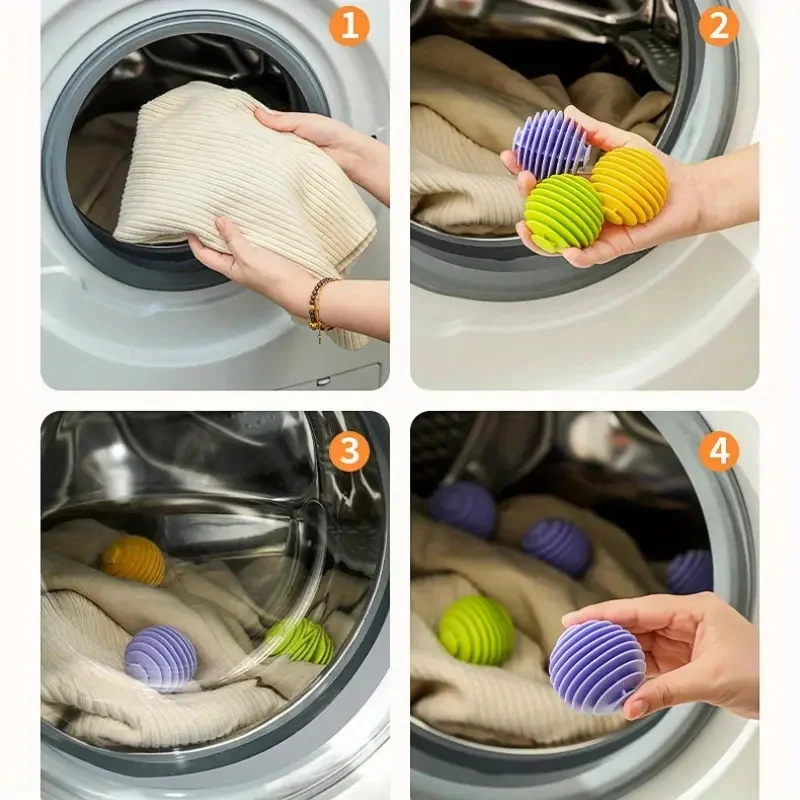 6-Pack Magic Laundry Balls: Reusable Anti-Tangle Washer Pods for Stain Removal, Softening & Static Control
