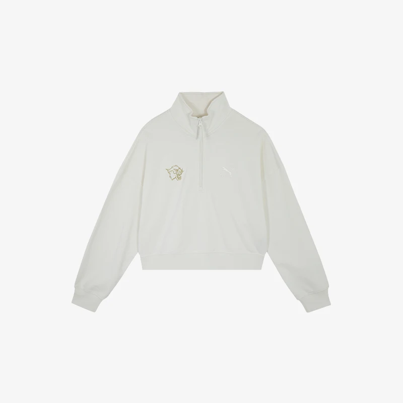 

Puma Authentic Spring New Women's Simple Comfort Half Zip Loose Hoodie 625533-65