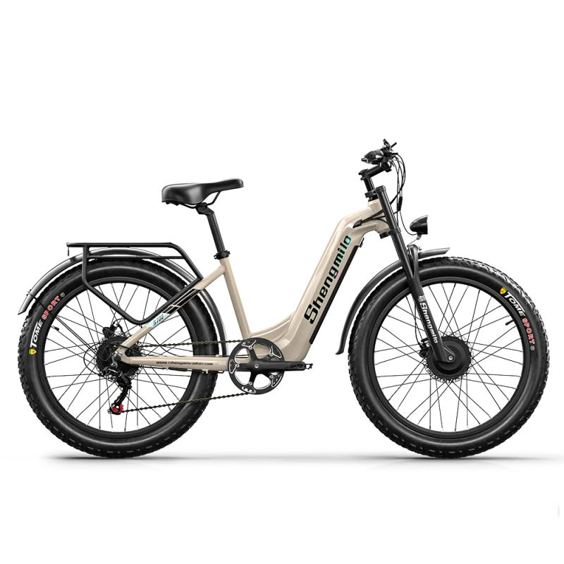 SHENGMILO Sepeda Listrik Hibrida 48V 2000W 17.5Ah 26*3.0 Ban Lemak Sepeda Gunung Wanita dengan Motor Hub Belakang Off-Road untuk Dewasa