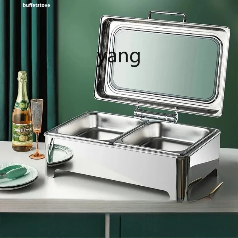 CX electric heating buffet stove stainless steel hotel tableware visual insulation pot