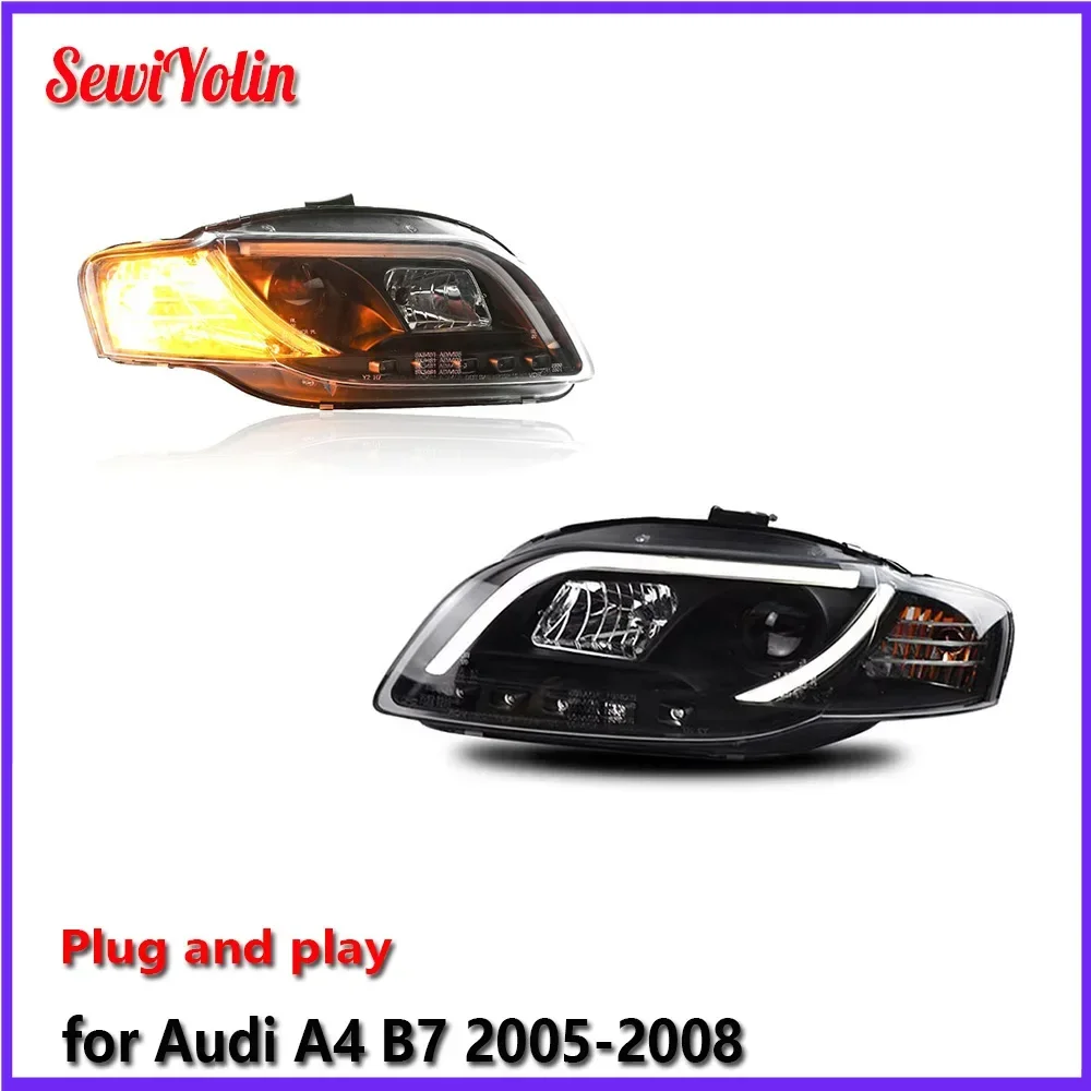 

Car LED Headlight Light Assemblies For Audi A4 B7 2005-2008 Auto Fog DRL Brake Turn Signal Lamp Plug and Play