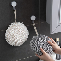 Household Bathroom Hand Towels Wipe Chenille Hand Towel Ball Kitchen Hanging Loops Quick Dry Soft Absorbent Microfiber Towels