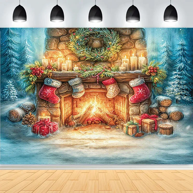 Winter Merry Christmas Festive Windows Photography Background Snowflakes Birthday Party New Year Photo Studio Backdrops CD-13