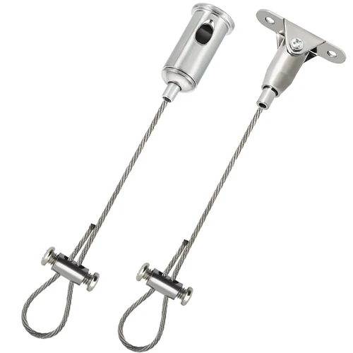 Imagen 2 del producto 2-4 Uds ajustable 1,5mm 304 cuerda de alambre de acero inoxidable tablero publicitario de techo tablero acrílico suspensión fija Kit de cuerda colgante