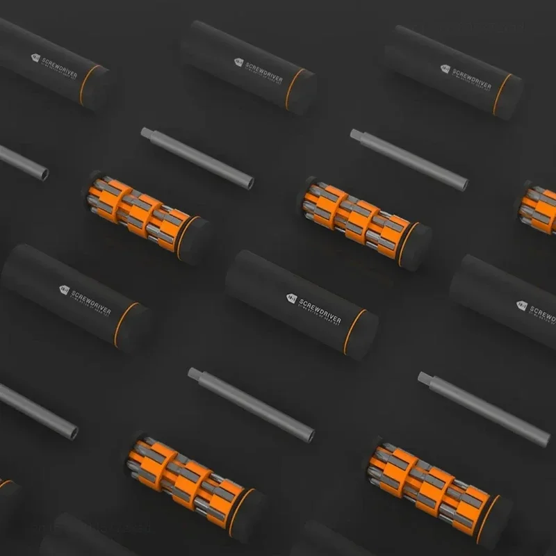 JIUXUN 18 in 1 Screwdriver Set Hidden Storage Multi Functional Replaceable Screwdrivers Portable Home Maintenance Tools
