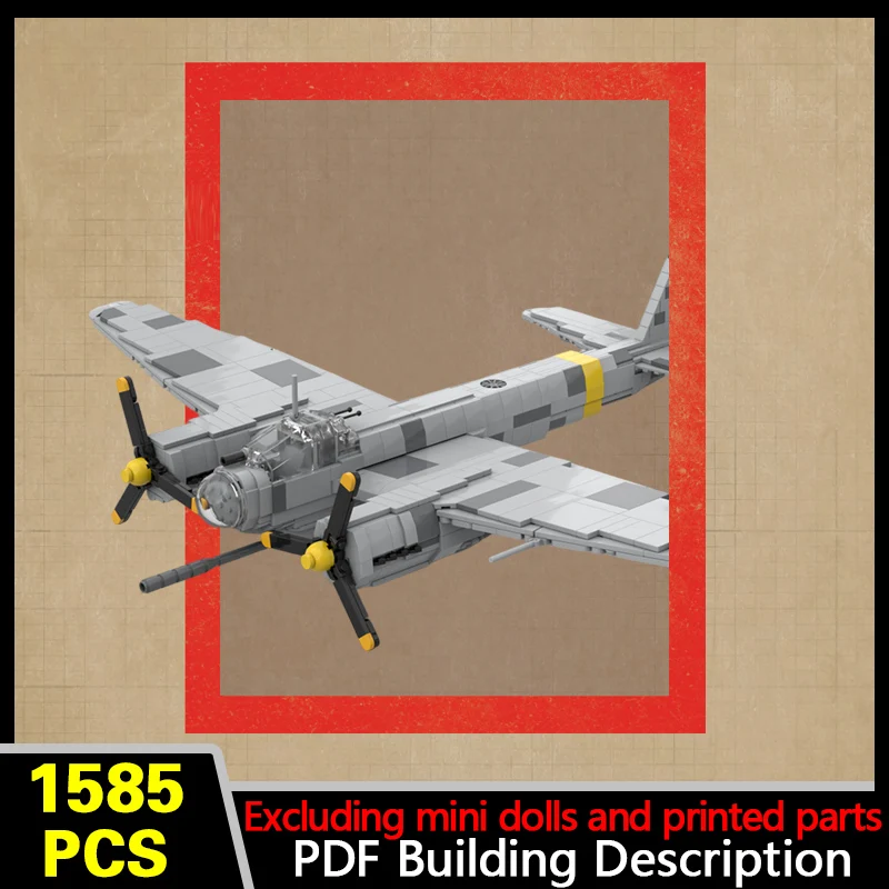 Ju-88 P-5 Multirole Bomber Model MOC Building Bricks War Equipment Modular Technology Gifts Holiday Assemble Children Toys Suit