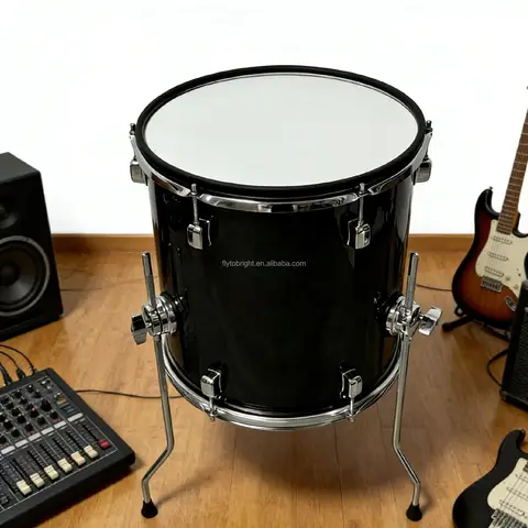 12*12 Inch Adjustable Electronic Electric E Floor Tom Drum Dual Zone 3-layer Mesh Head & Rim Poplar Wood Chamber