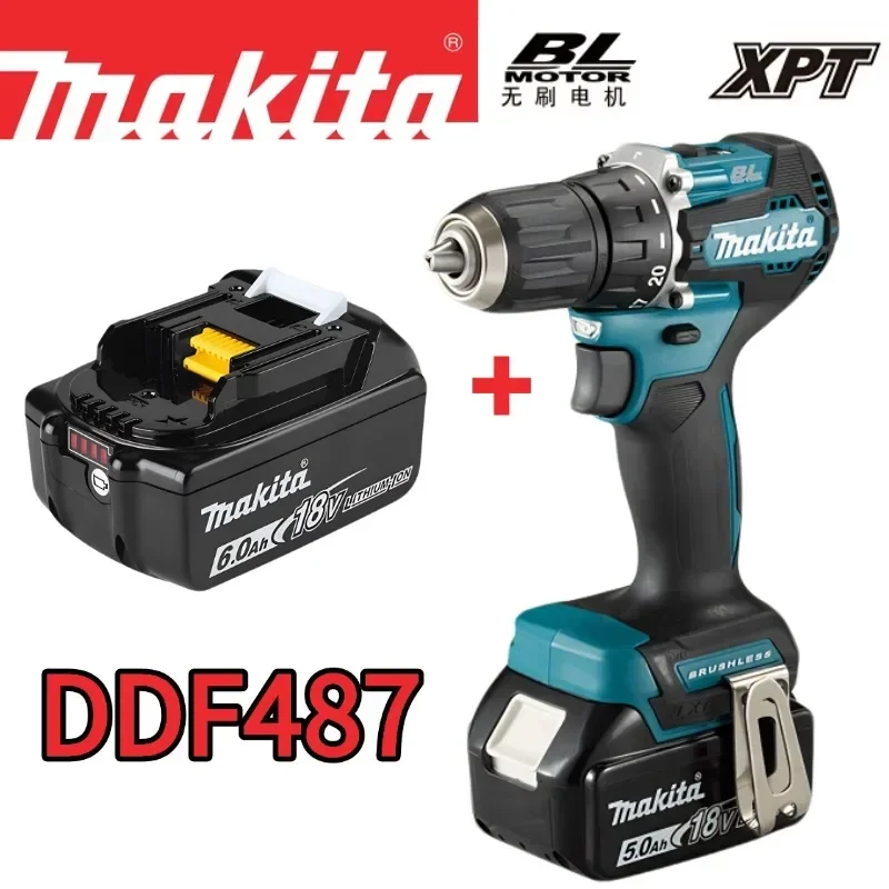 Image of 100% Makita DDF487 18V DDF487 Schraubendreher Bürstenloser Bohrer Schlagbohrer Elektrowerkzeug Makita 18V Akku