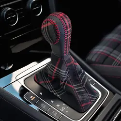 For Volkswagen VW Golf 7 7.5 GTI Rline TCR Tartan Fabric Custom Car Center Control Gear Shift Cover Dust Replacement Cover Trim