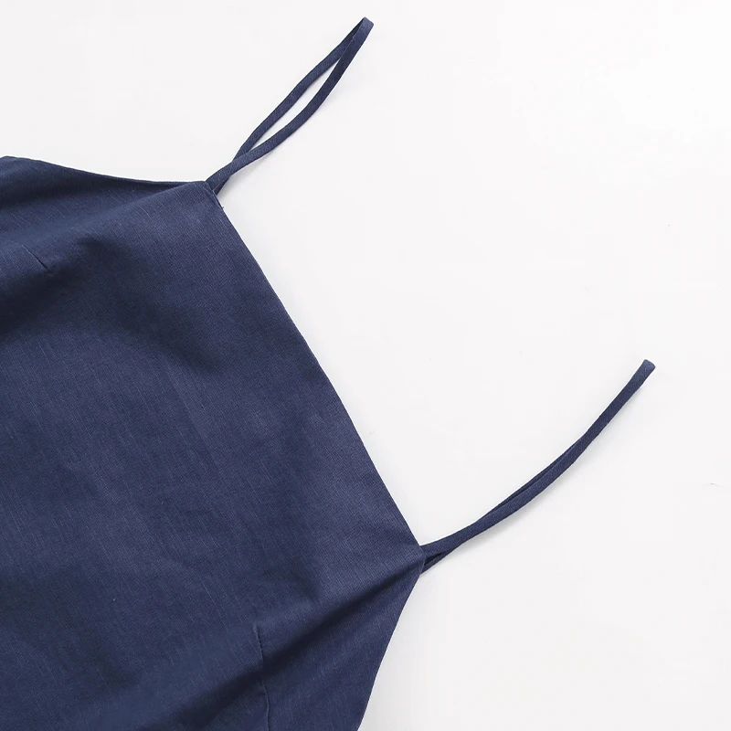 Cotton and Linen Women's Dress Casual Strapless Sleeveless Back Bandage Chic Elegant Party Club Mini Dress Boho Sundress