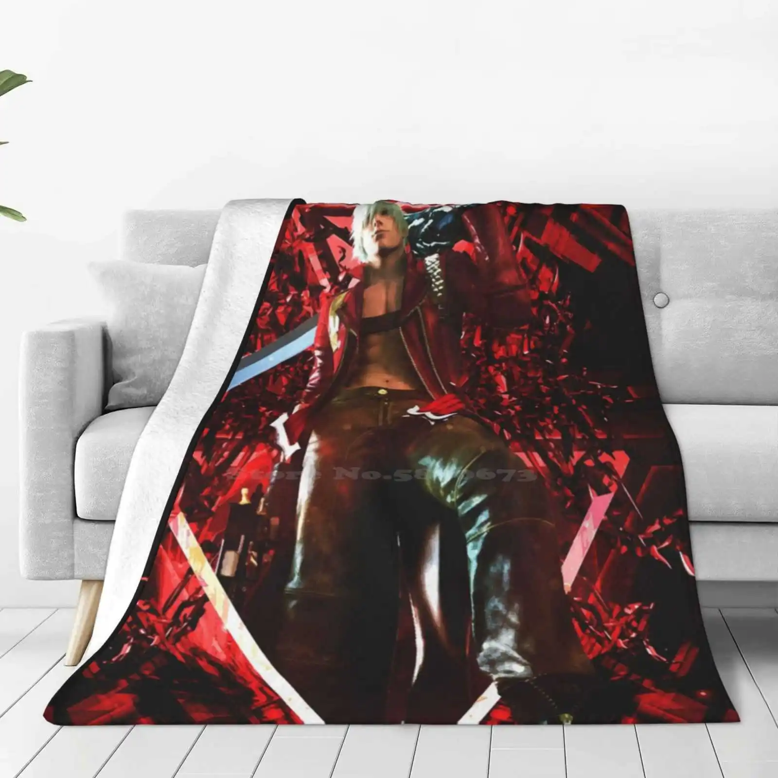 Ultimate Super Dante Artork Creative Design Comfortable Warm Flannel Blanket Dante Vergil Rebellion Super Aura Sparda Hack N