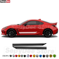 2Pcs For Toyota GR86 Car Door Side Skirt Stickers Racing Sport Auto Body Decor Stripe Graphic Vinyl Decals Car Accessories