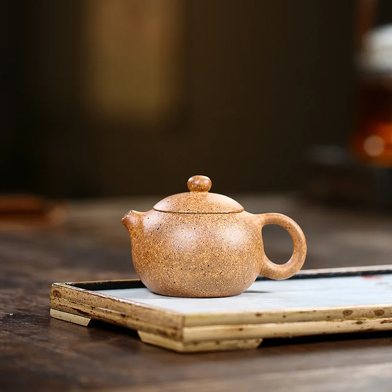 

120ml Chinese Yixing Purple Clay Teapot Xishi Tea Pot High Temperature DuanNi Handmade Zisha Tea Set