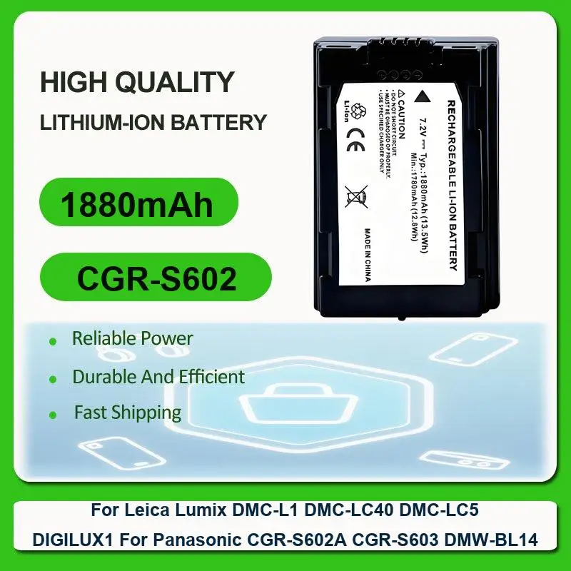 

Battery For LEICA T Silver 19800 (Typ 701) TL TL2 BDC13MC Camera M8.2 M9 M9-P MM ME M-E 14464 Lumix DMC-L1 DMC-LC40 DMC-LC5