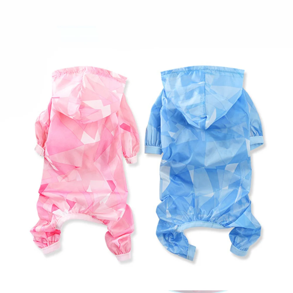 

Ultra-Thin Lightweight Breathable Pet Sun Protection Vest For Small Dog Cat Jumpsuit Puppy Costume Hooded Clothing Size M Sky
