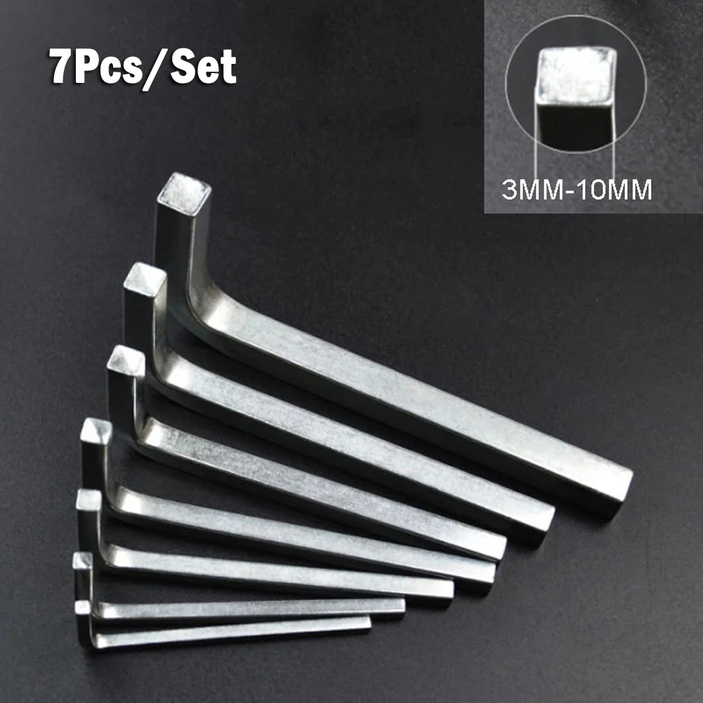 7Pcs/Set Allen Wrench L Shape Square Head Wrench Square Key Hex Hexagon Key Allen Wrench Screwdriver Set 3-10mm