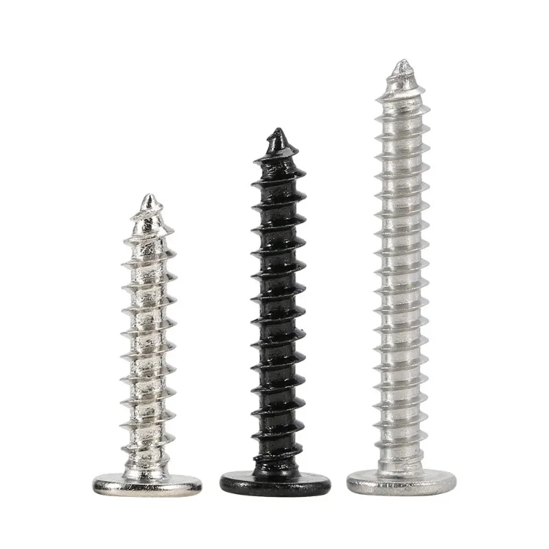M1.2 M1.4 M1.7 M2 M2.3 M2.6 M3 M3.5 M4 Carbon Steel Cross  Super Ultra Thin Flat Wafer Head Self-tapping Wood Screw