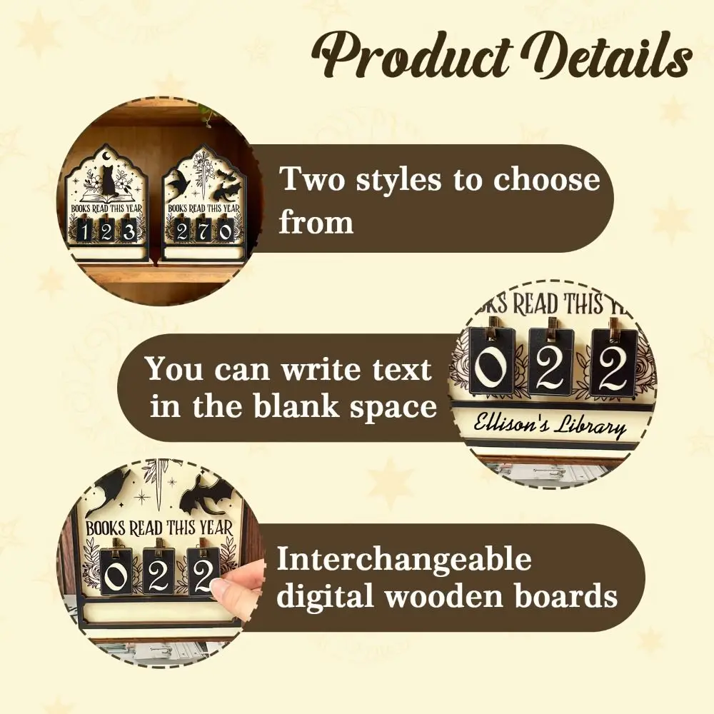 

Cat Books Read Tracker Books Read This Year Wooden Material Reading Tracker Signage Book Lovers Design This Year Counter