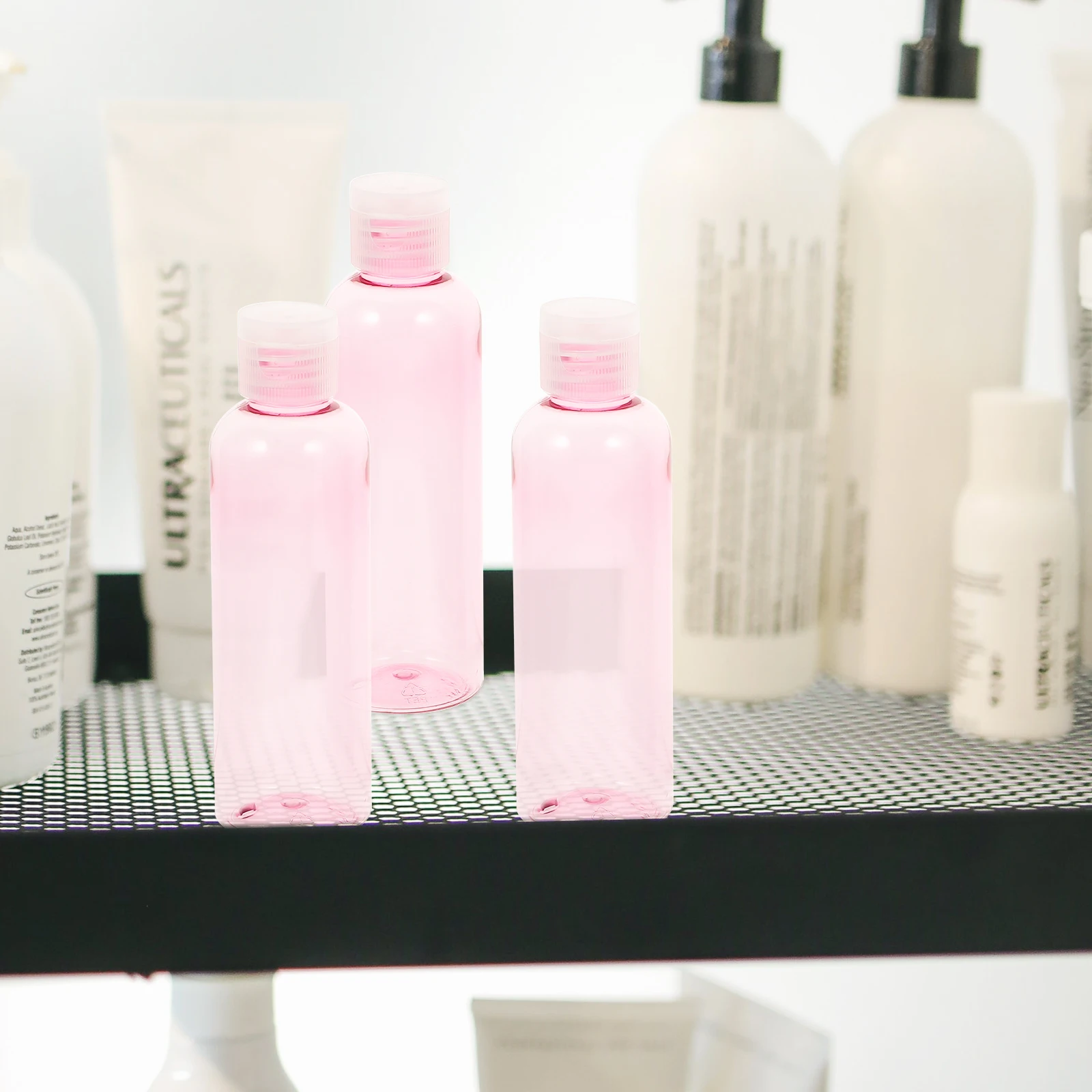 

6PCS Flip Top Bottles Round Shoulder Squeezable Portable Travel Makeup Empty Lotion Refillable Shampoo Sub Toiletries Containers