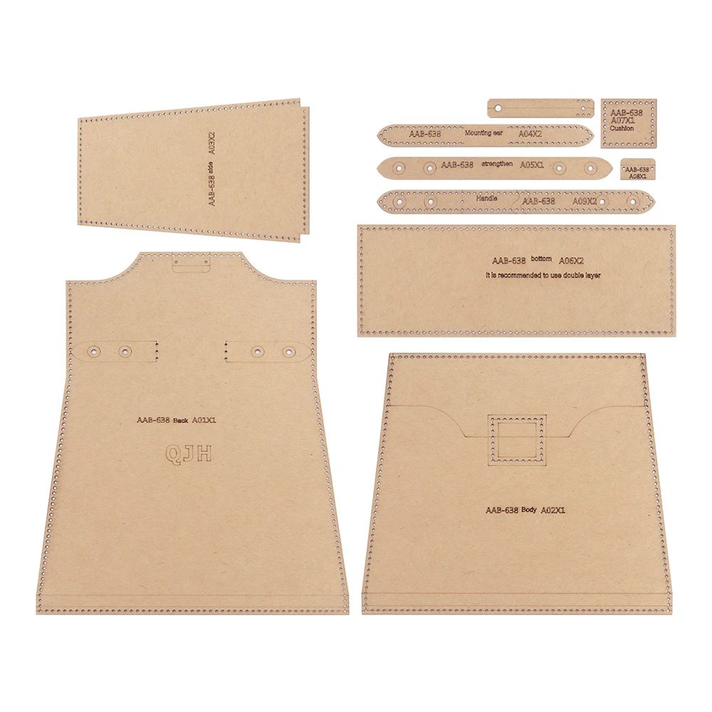 DIY Kraft Paper Templates, Sewing Paper Patterns of Making Leather Shoulder Bag, DIY Handbag Design Drawing Stencils view 2