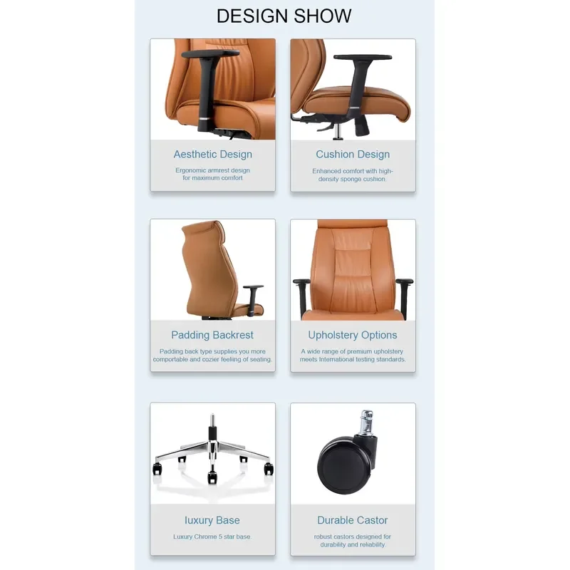 for Middle Back Brown PU Leather 4 Leg Executive Conference Visitor Office Meeting Chair Wholesale Waiting Room