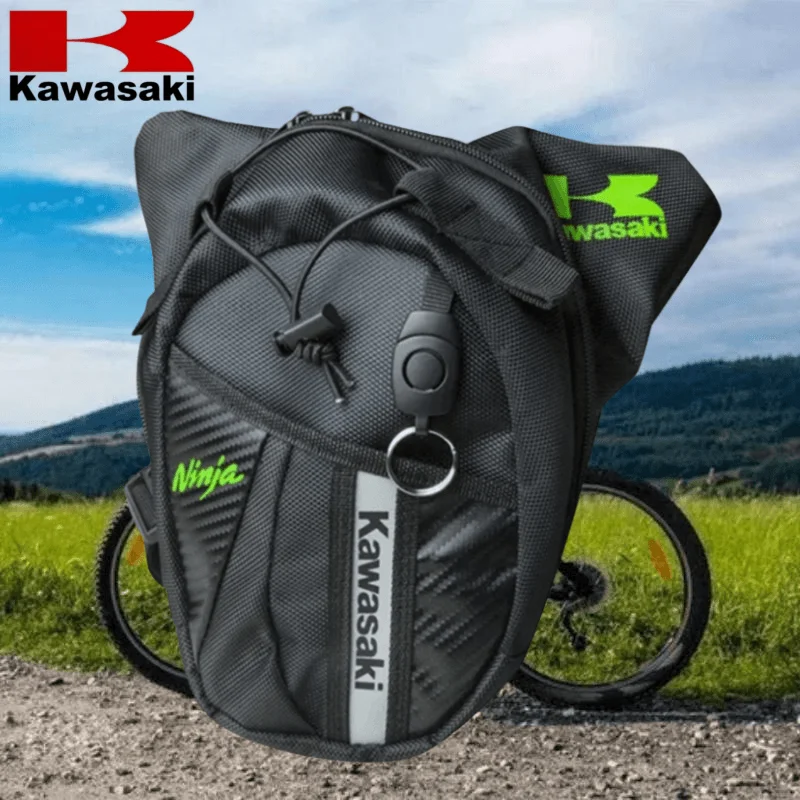 

kawasaki мотоциклетная износостойкая поясная сумка, сумка для ног, светоотражающая водонепроницаемая дорожная расширяющаяся сумка для верховой езды kawasaki