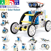 13-in-1 Solar Robot Kits DIY Assembling Science Experiment Kits STEM Educational Toys for Kids Age 8+ Solar Powered Robotic Set