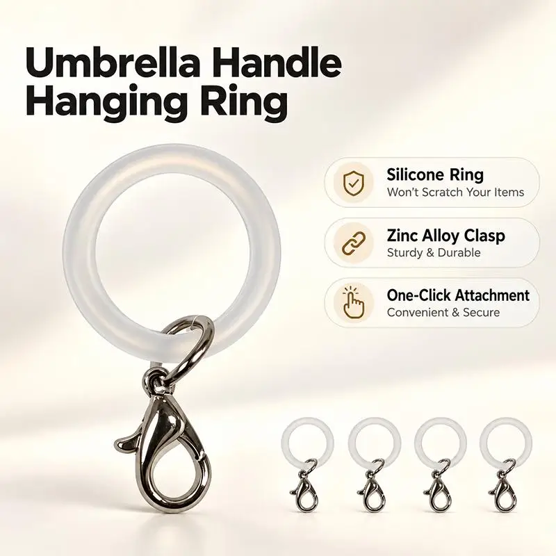10PCS Silicone O Ring Keychain Connector Transparent Elastic O Ring Loop with Lobster Clasp for Backpack Zipper Pull Bag Pendan