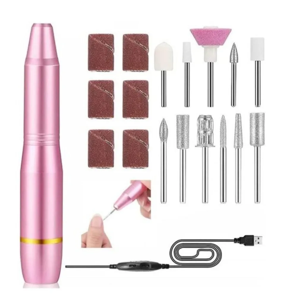 Nails Accessories Electric Nail Drill Pen USB Manicure Pedicure Drills Electric Nail Sander Driller Gel Polishing Tools