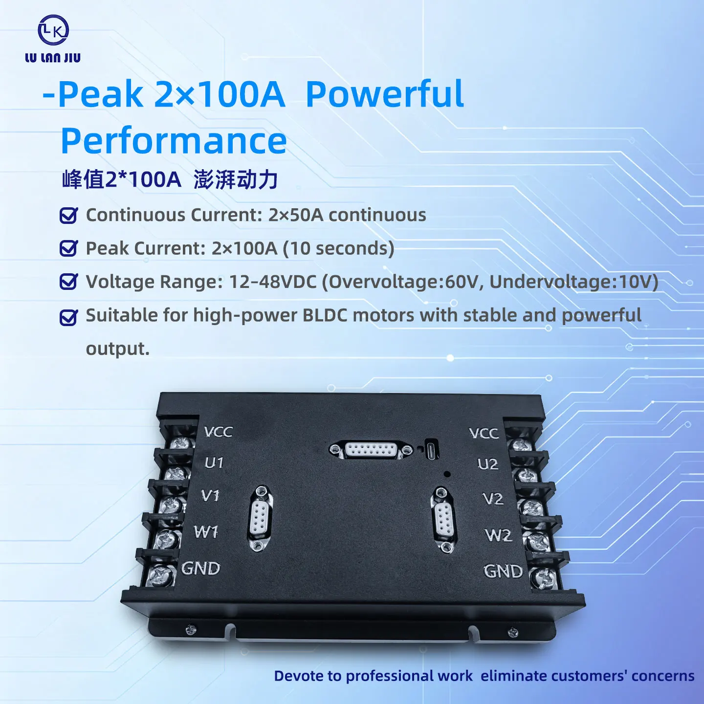 Dual Channel BLDC Driver LKBS481002C 48V 2000W