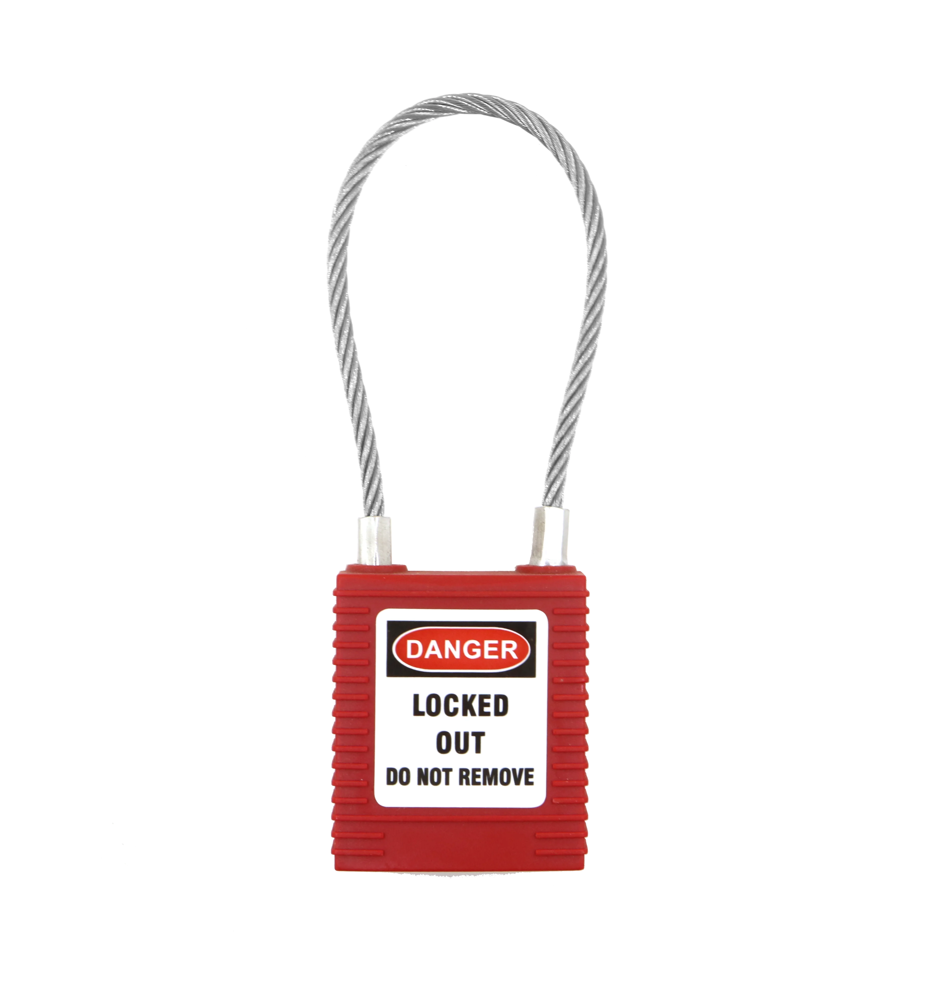 THERMOPLASTIC Safety Lockout Padlock 3.2/1.5mm Stainless Steel Cable Shackle Hazardous Energy Isolation Keyed-Different Alike