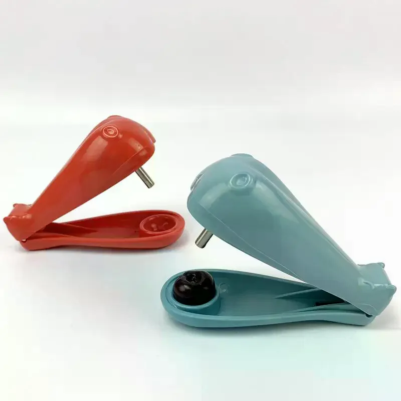 Cute Whale Shaped Cherry Pitter With Stainless Steel Corer Easy Grip Handle For Home Kitchen Jam Making Tool