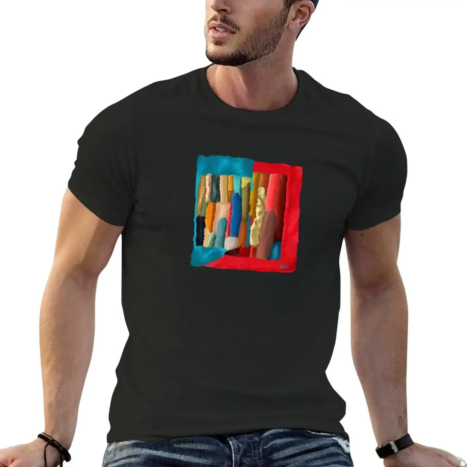 Red blue abstract background T-Shirt Aesthetic clothing designer shirts shirts graphic tee men