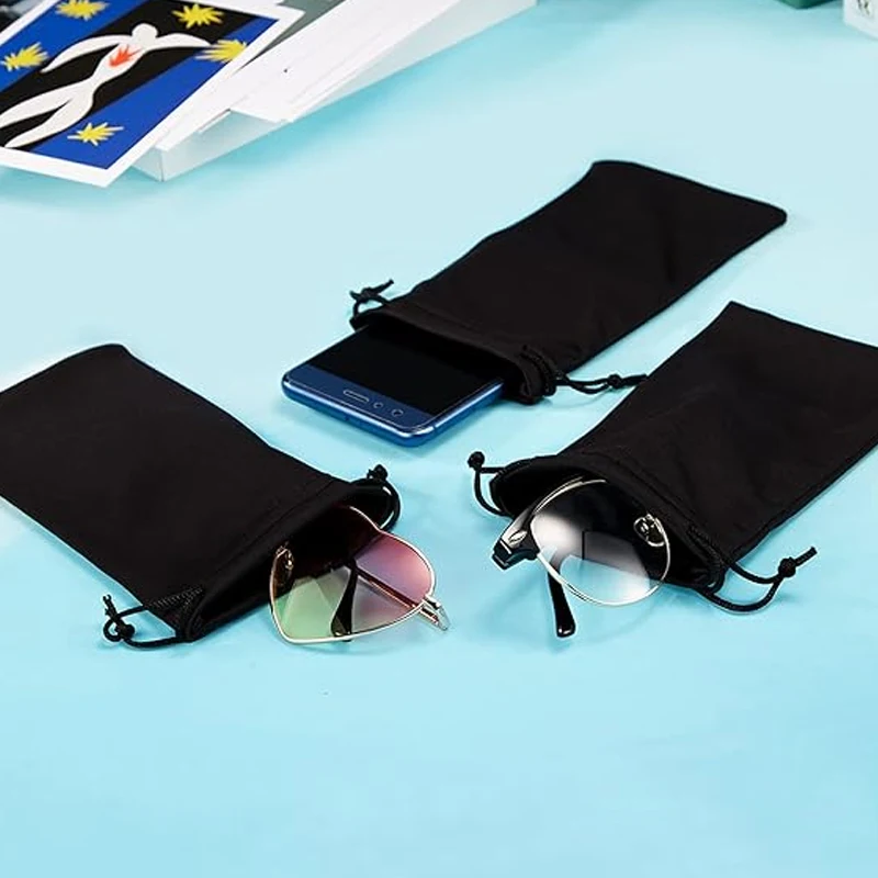 10-100PCS Portable Soft Cloth Waterproof Sunglasses Bag Microfiber Dust Storage Pouch Glasses Carry Bag Eyewear Case Container