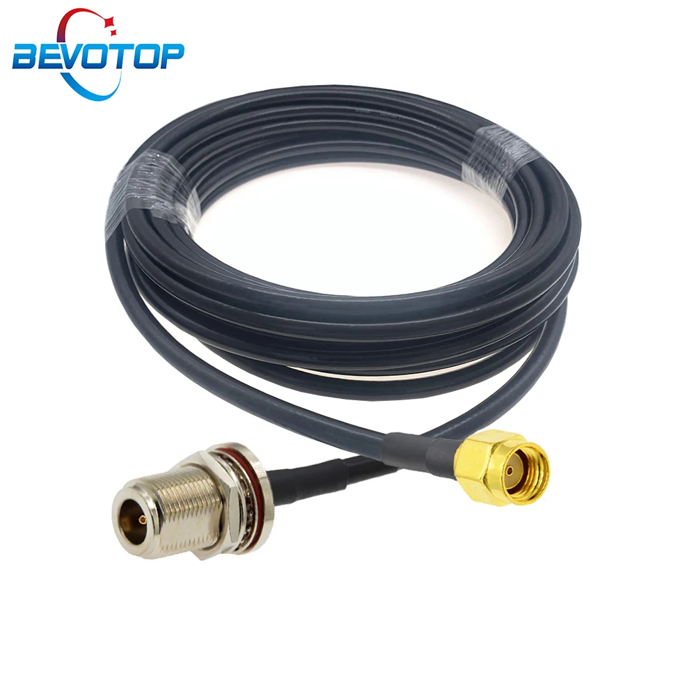 LMR200 RP-SMA Male to N Female Bulkhead Low Loss Coax Cable RF Extension Jumper for 4G LTE Wireless Router Gateway CellularRadio