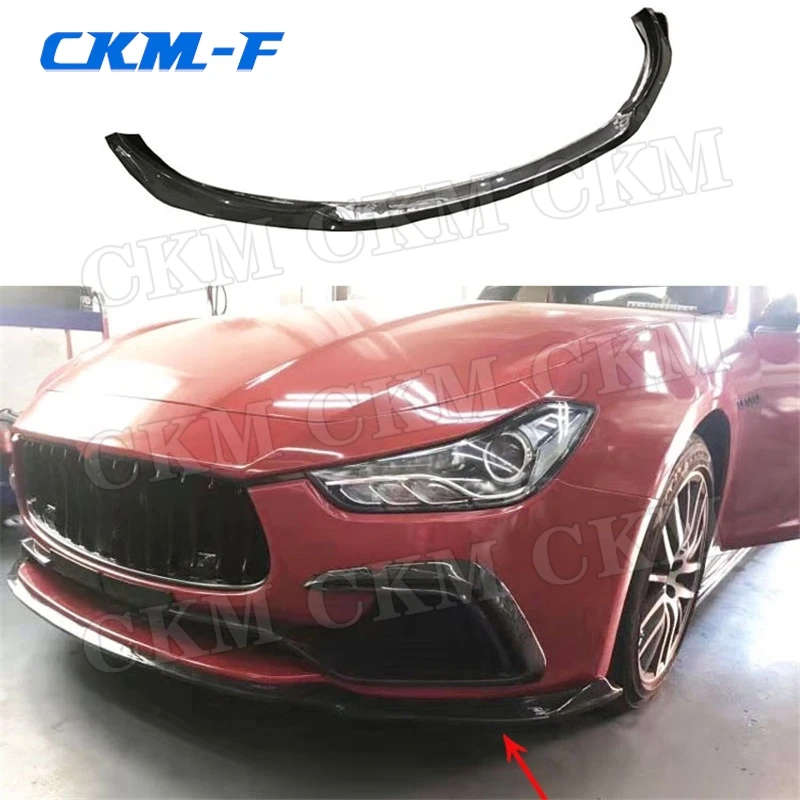 Carbon Fiber Front Lip Spoiler Bumper Chin Shovel Guard for Maserati Ghibli 2014-2017 Car Styling