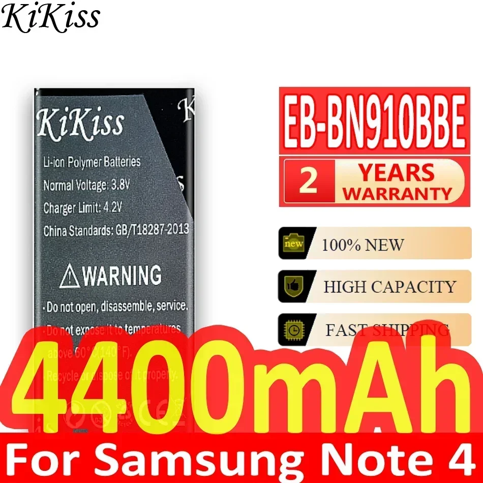 KiKiss Battery For Samsung Galaxy NOTE 4 N910A N910U N910F N910H N910V N910C 4400mAh EB-BN910BBE