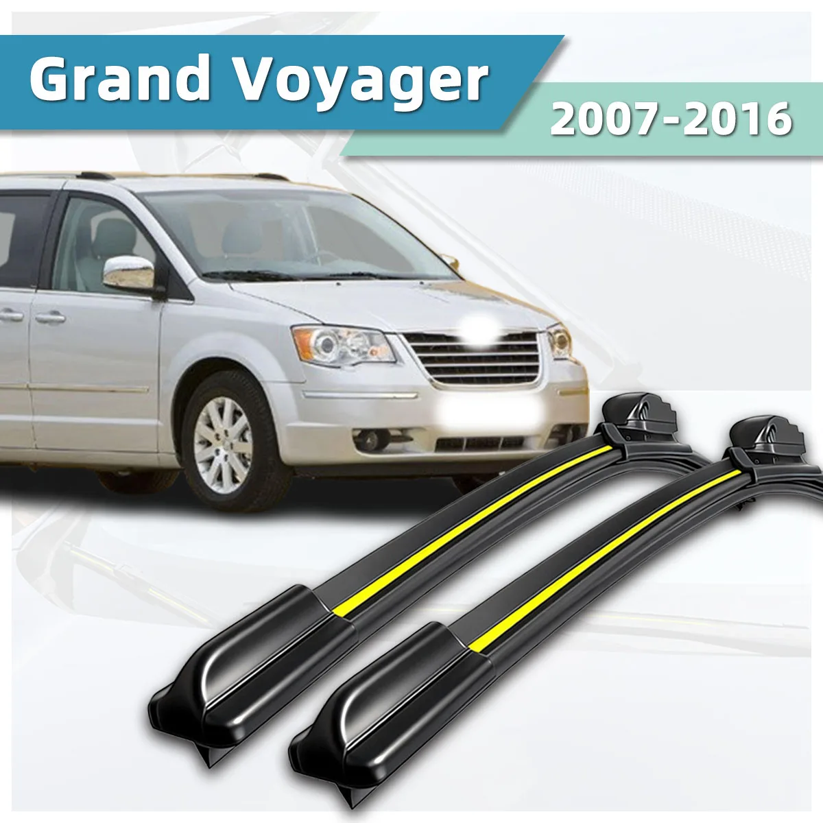 Suitable For Chrysler Grand Voyager(2007-2016)Car Wipers Natural Rubber Stable Durable Front Windshield Dual Directional Wipers