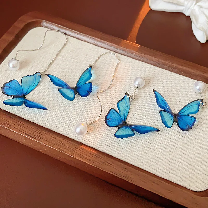 

Новые серьги-гвоздики-бабочки в китайском стиле для девочек, серьги индивидуального дизайна, ниша, универсальные и высококачественные серьги для девочек