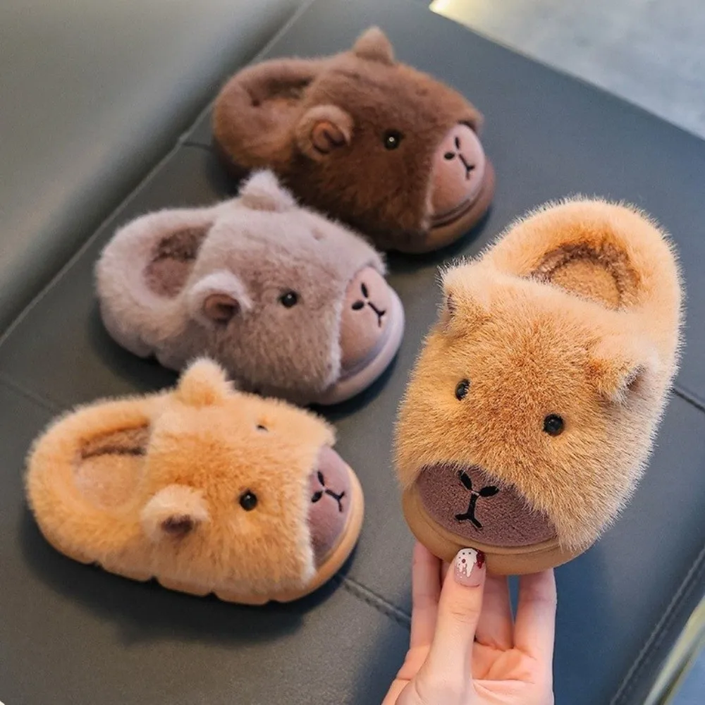 

Модные милые детские тапочки с капибарой, сохраняющие тепло, удобная напольная обувь, домашние тапочки, зимние