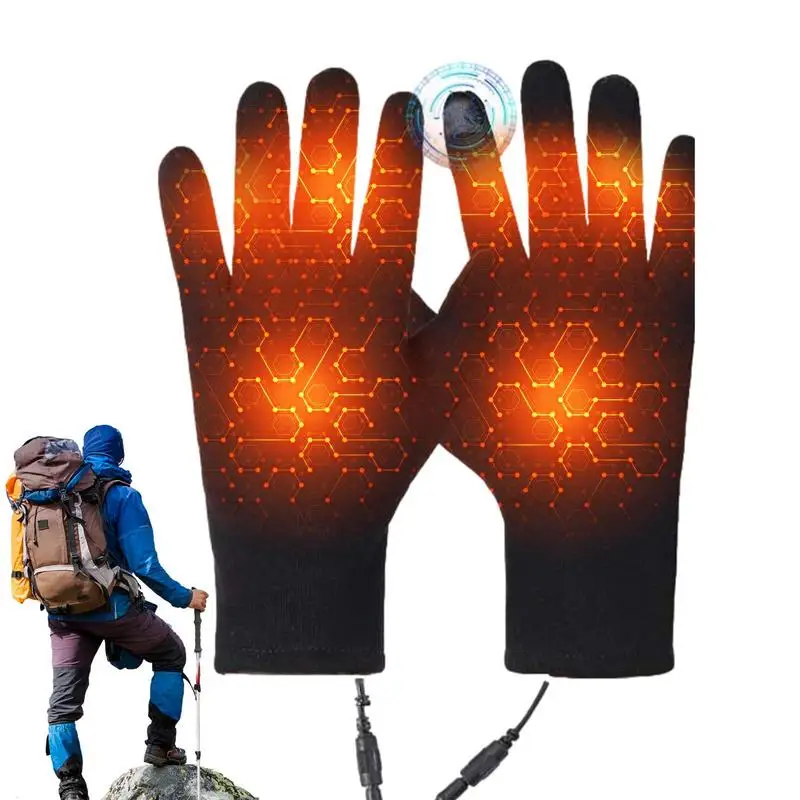 

Motorcycle Heated Gloves Winter Warm Lithium USB Electric Heated Gloves Touch Screen Waterproof Skiing Heated Rechargeable Glove