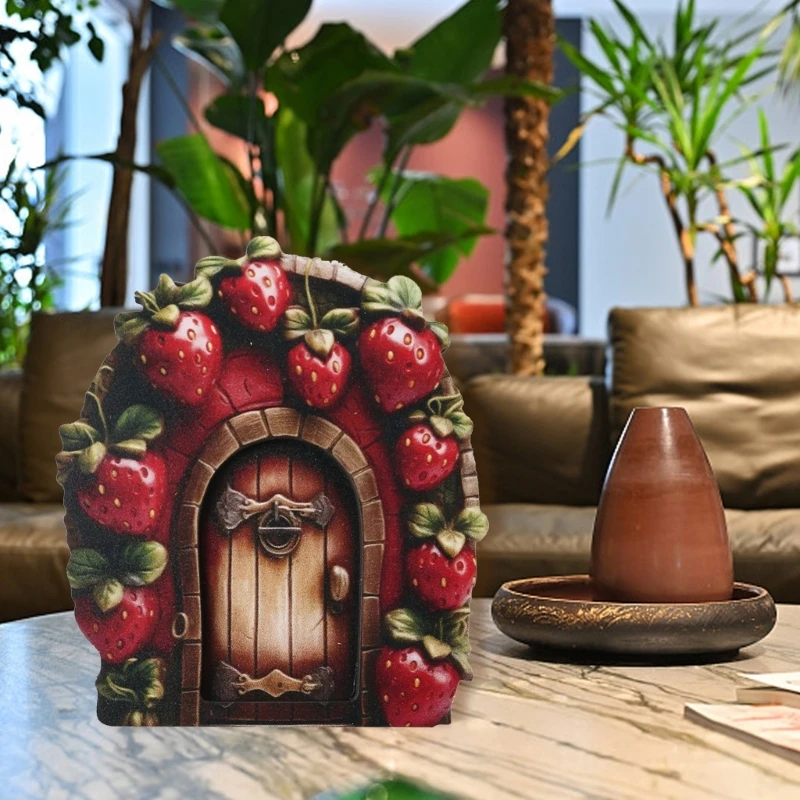 Porta jardim fadas para árvore ar livre, porta miniatura, decorações jardim