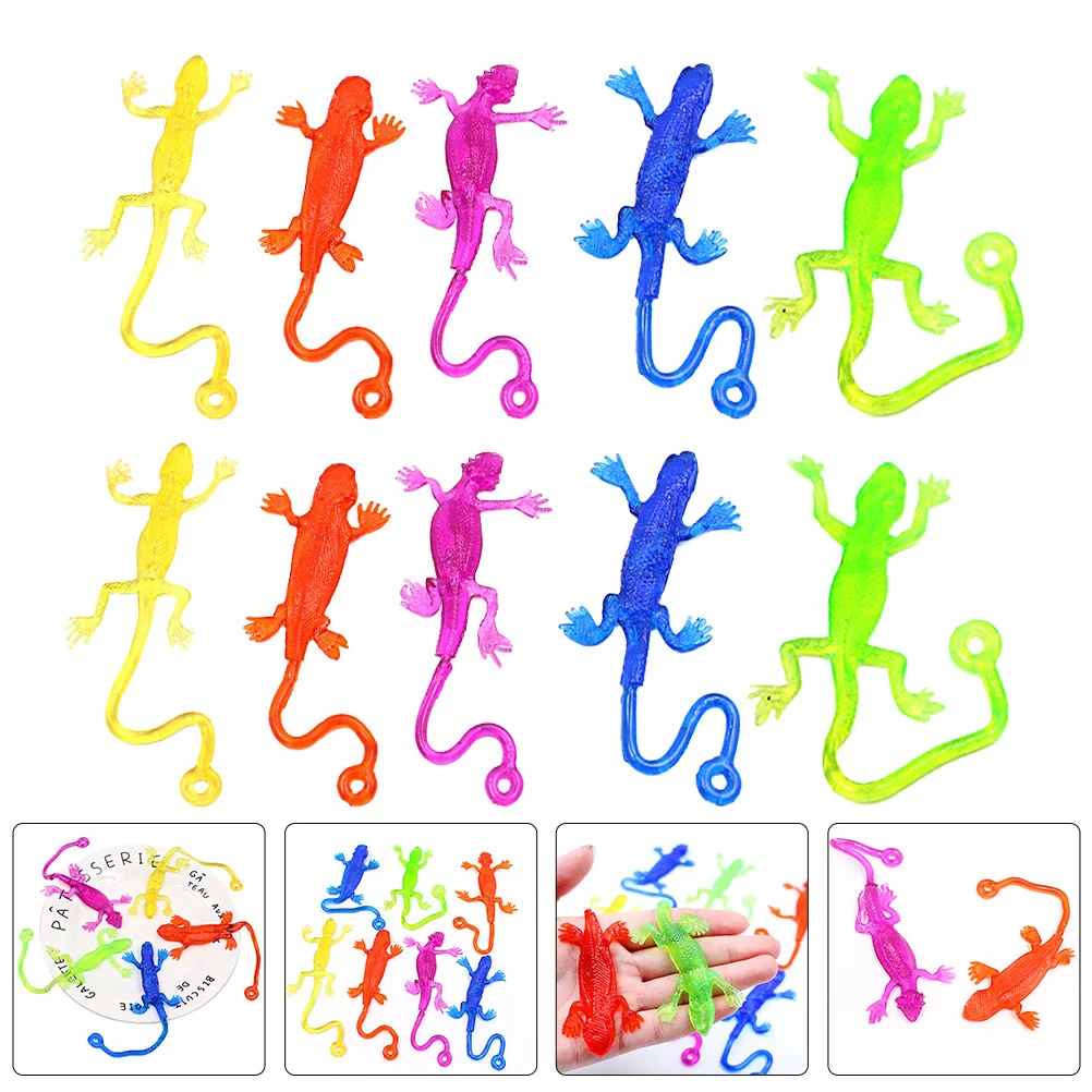 

15 Pcs Lizard Soft Gummy Ball Funny Sticky Toy Children's Toys Stretchy Interactive Kids Creative Animal Artificial Plaything