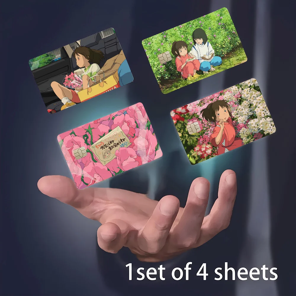 S-Spirited Away Mode Niedliche Cartoon-Katze Malerei Anime Spiel Einzigartige Film Aufkleber Fall Haut Für Kreditkarte Kein Chip
