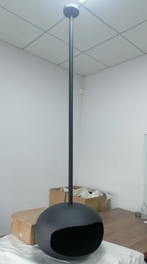 

Creative Hanging Fireplaces Living Room Porch Real Fire Fireplace Nordic Home Heating Decoration Designer Iron Art Heating Stove