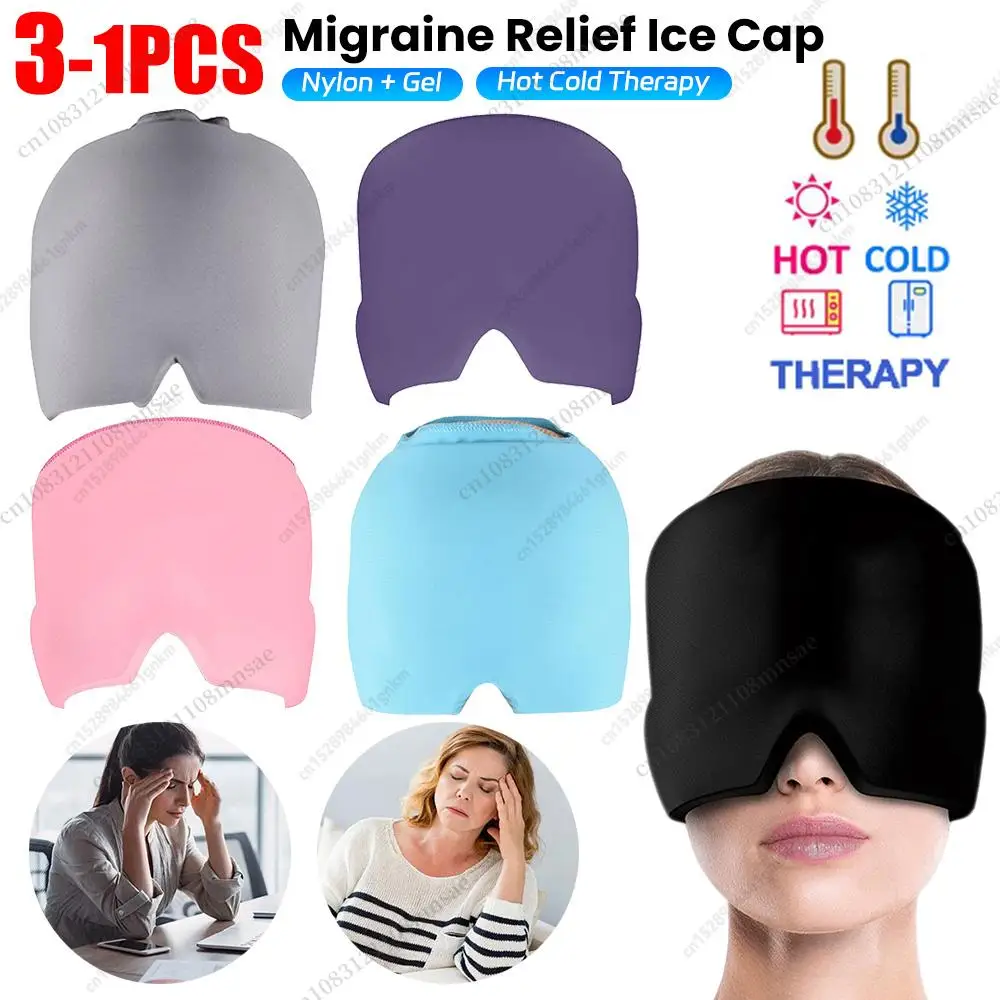 

Migraine Relief Cap Reusable Gel Cold Compress Therapy Ice Cap for Relieve Pain Physical Cooling Ice Head Wrap Eye Mask