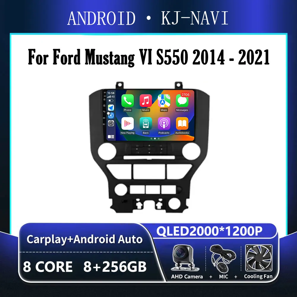 

Android 14 Carplay For Ford Mustang VI S550 2014 - 2021 Audio Stereo Car Radio Multimedia Player GPS Navigation WIFI 2 din DSP