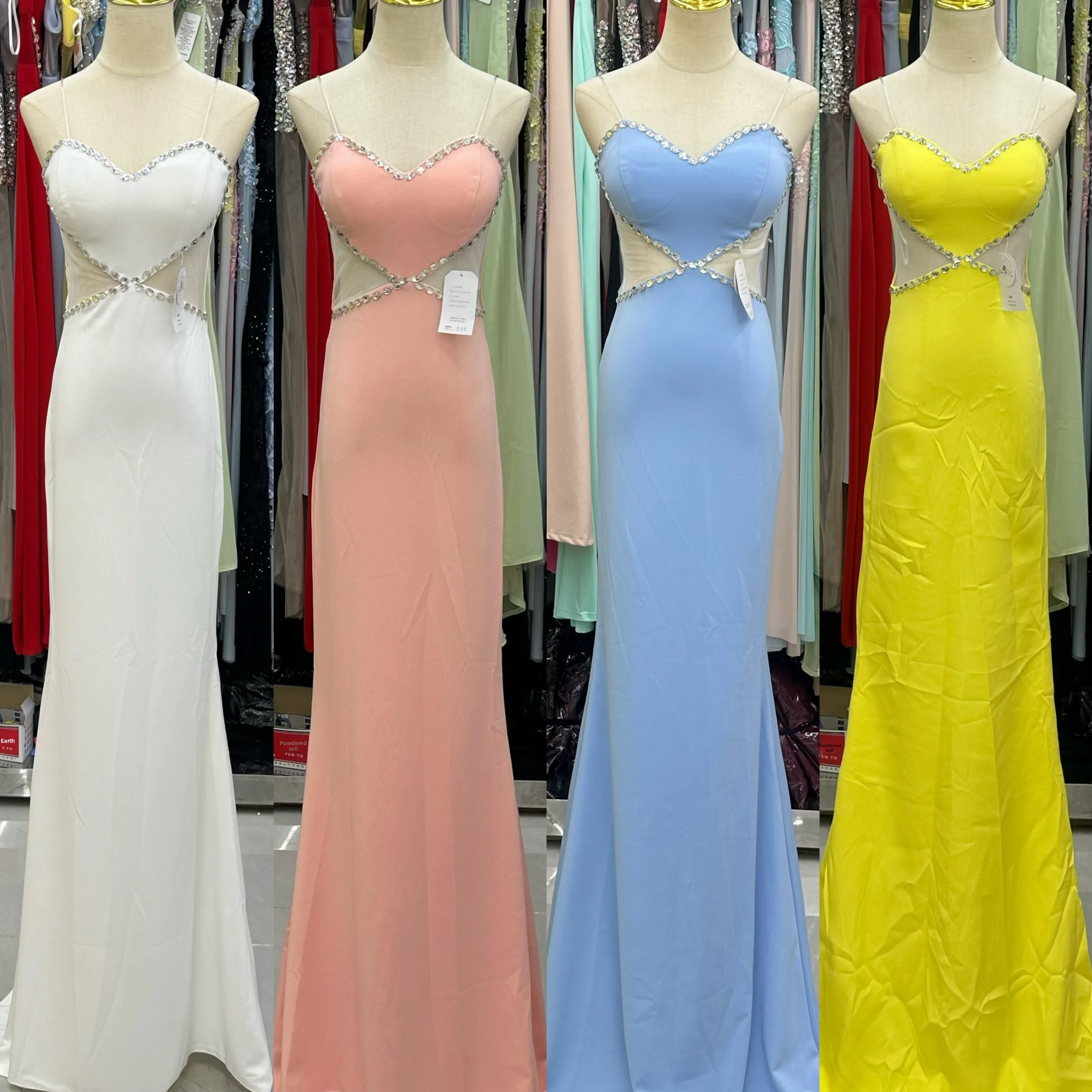 

Roman Silk Long Evening Gown owstopper Clubwear Bar KTV Model Glowing Body Deep V Ne Slimming Tail Evening Dr